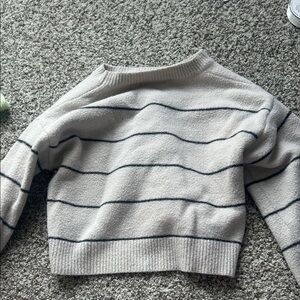 Striped Gray Mockneck Sweater